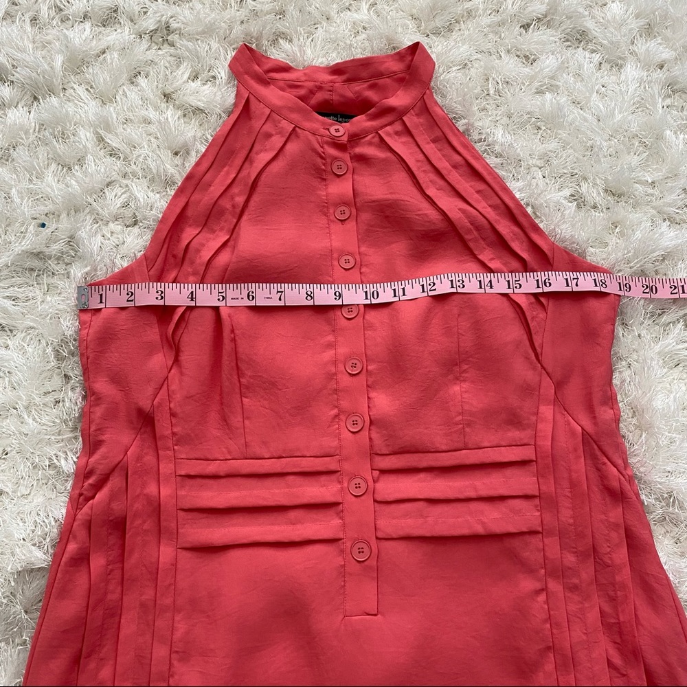 Nanette Lepore Silk Dress Button Front Coral Medium - Picture 7 of 15